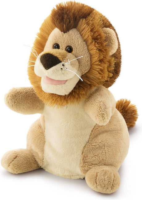 Trudi - Puppen Handpuppe Löwe 25 cm - handgefertigt in Italien - weicher Plüsch - Kuscheltier für Jungen und Mädchen - Beige - 16x25x15 cm Größe S