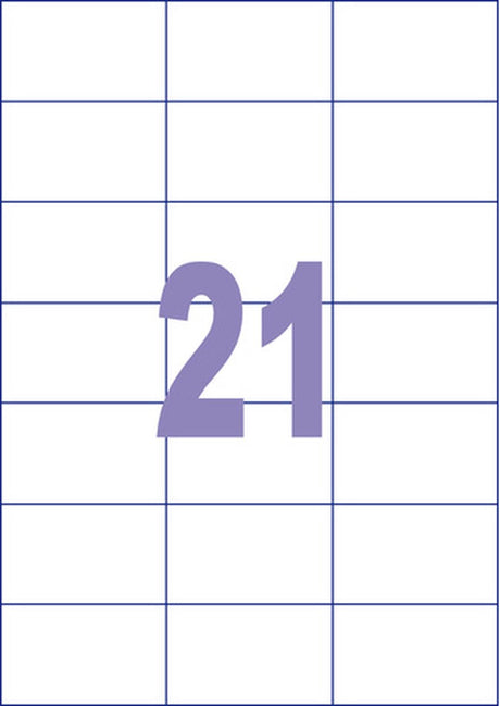 Kangaro-Etiketten – universell – Tintenstrahl-Laserkopie – 70 x 42,3 mm – 25 Blatt – 21 Aufkleber pro Blatt
