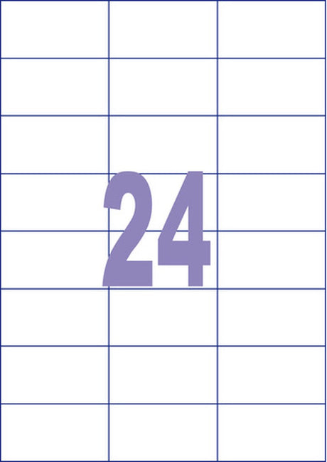 Kangaro-Etiketten – universell – Tintenstrahl-Laserkopie – 70 x 37 mm – 25 Blatt – 24 Aufkleber pro Blatt