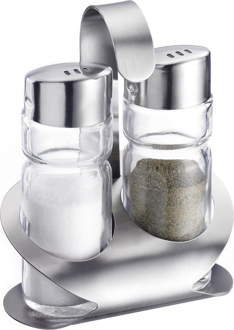 Westmark Salz- und Pfefferset, 3-teilig, Inhalt: je 40 ml, Edelstahlglas, weiß, silber transparent, 65022260