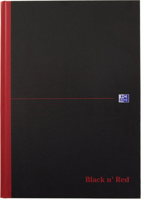 Oxford-Notizbuch, schwarz und rot, A4, 96 Blatt, liniert, sortiert.