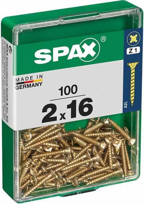 Spax box of screws 4081020200162 wood screw flat head (2 x 12 mm) (2 x 16 mm) (20 x 16 mm)