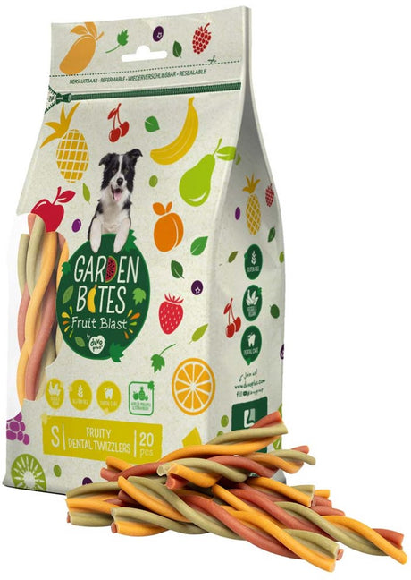 Garden Bites duvoplus – fruchtige Dental Twizzlers Hundesnacks – Hundeleckerlis – vegetarisch glutenfrei – klein 20 Stk