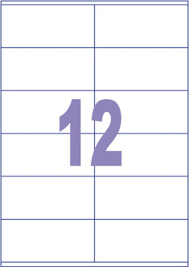 Kangaro etiket - inkjet laser kopieer - 105x48mm - 100 vel - 12 stickers per vel