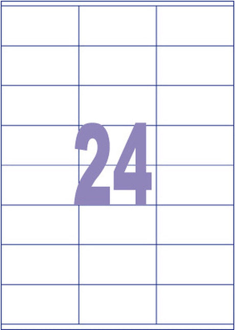 Kangaro-Etiketten – universell – Tintenstrahl-Laserdruck – 70 x 36 mm – 100 Blatt – 24 Aufkleber pro Blatt