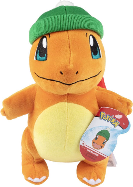 Pokémon-Feiertagsplüsch – Glumanda mit Wintermütze, 20 cm