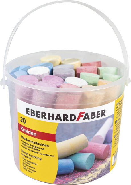Eberhard Faber Gehwegkreide – 100 Stück – im Kunststoffbehälter – sortiert – EF-526599