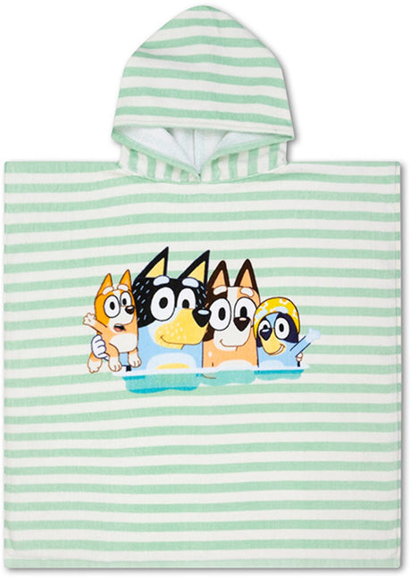 Swim essentials - poncho - 65 x 65 cm - kind - gestreept - 100% katoen - blauw wit