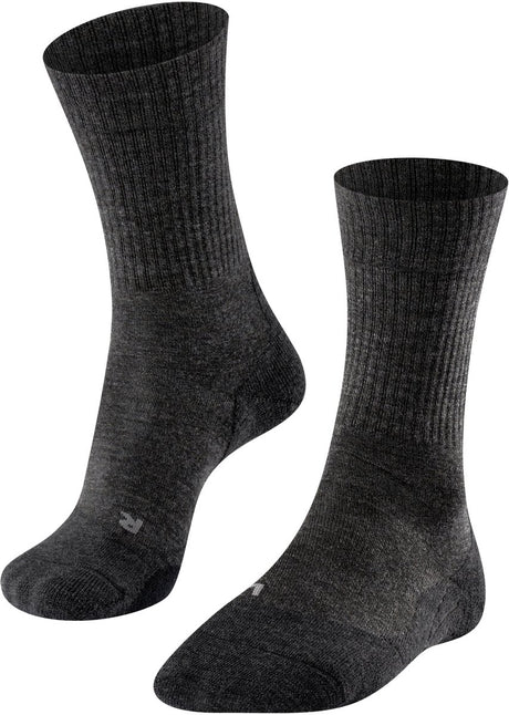 Falke TK2 Wool Anti-Blister Wandersocken aus dickem Woll-Funktionsmaterial Damen Grau – Größe 39-40