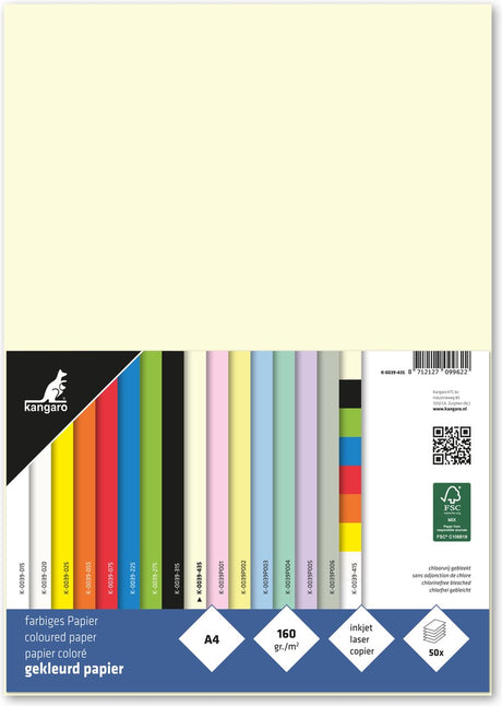 Kängurupapier – A4 – 160 Gramm FSC – Packung mit 50 Blatt – Beige