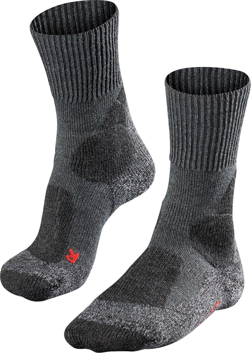 Falke TK1 Anti-Blister Wandersocken aus dickem Woll-Funktionsmaterial Damen Grau – Größe 39-40