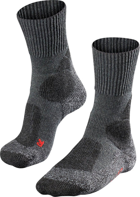 Falke TK1 Anti-Blister Wandersocken aus dickem Woll-Funktionsmaterial Damen Grau – Größe 39-40