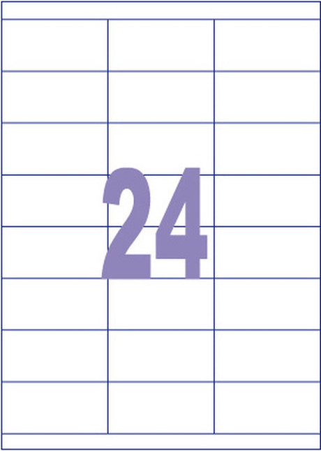 Kangaro-Etiketten – universell – Tintenstrahl-Laserkopie – 70 x 35 mm – 100 Blatt – 24 Aufkleber pro Blatt