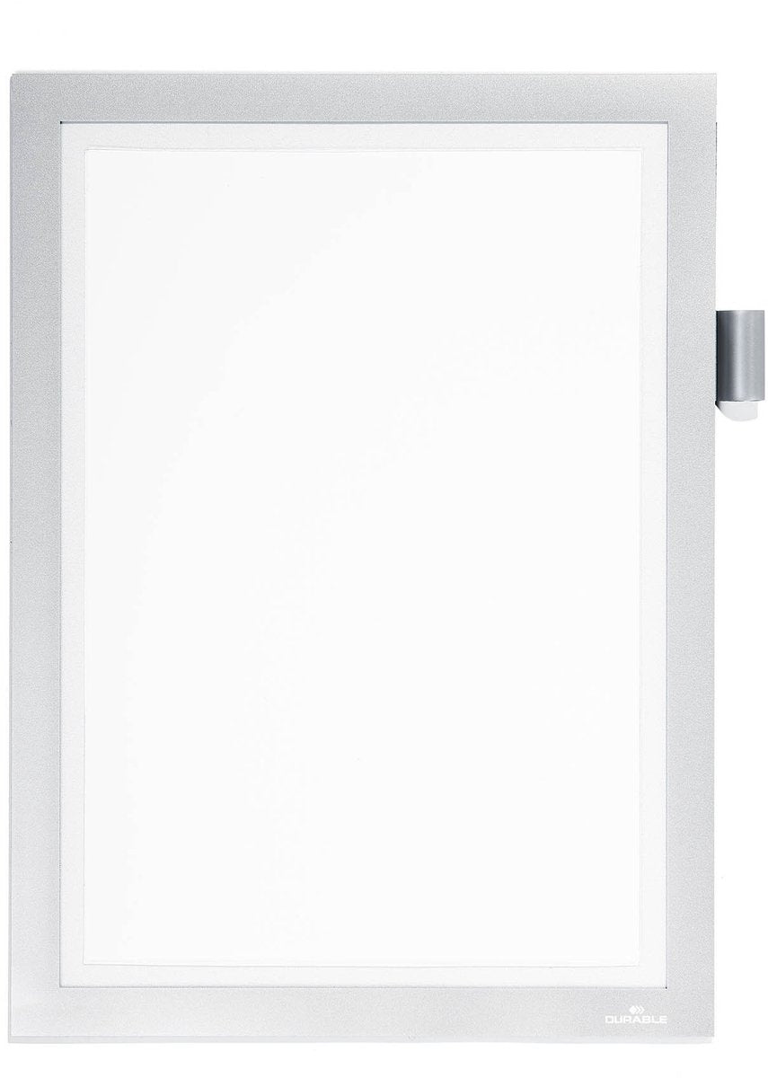 Robuster Duraframe-Magnetrahmen für Notizen im A4-Format, silberfarben