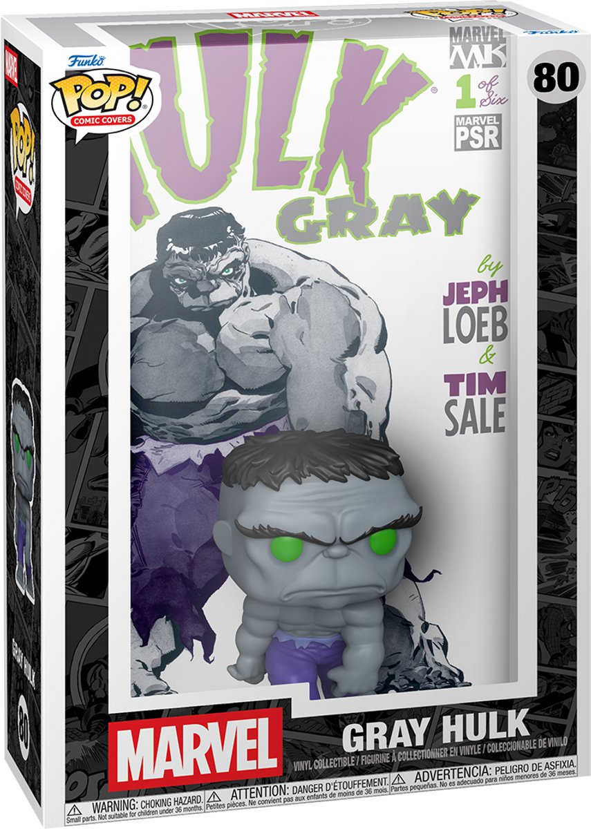 Funko pop comic cover: marvel- gray hulk
