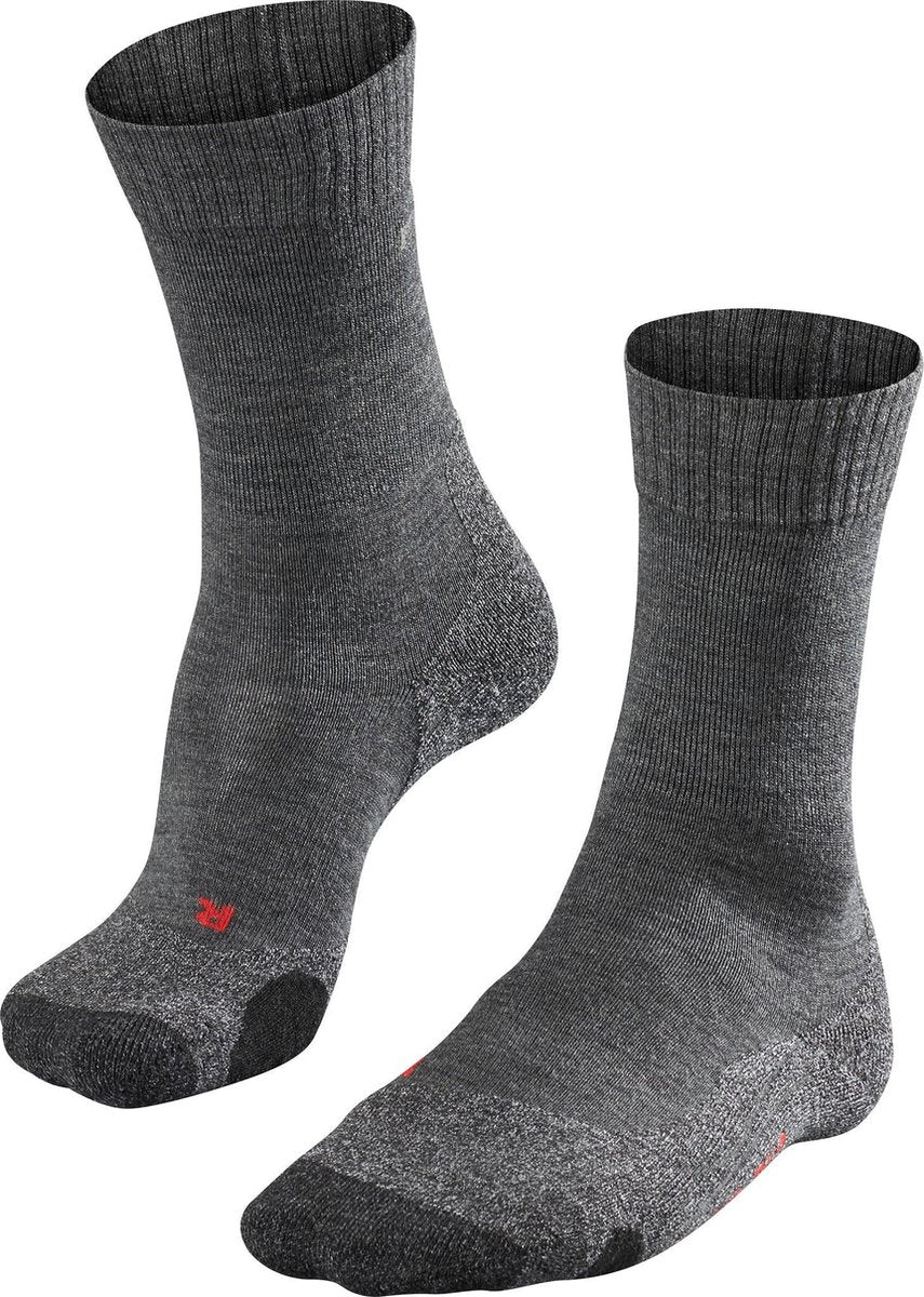 Falke TK2 Anti-Blister Wandersocken aus dickem Woll-Funktionsmaterial Damen Grau – Größe 35-36