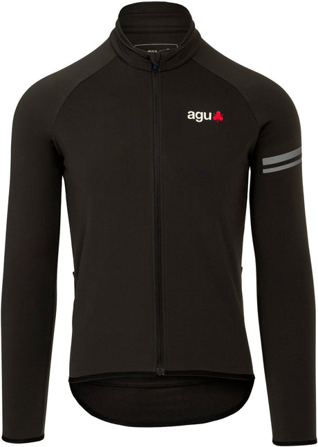 Agu essential - fietsshirt heren - thermo fietsjas - lange mouwen - herfst en winter - warmte - reflecterend - zwart - xxl