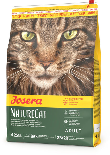 Josera Naturecat – Katzenfutter – getreidefrei – hoher Proteingehalt – Huhn und Lachs – 10 kg