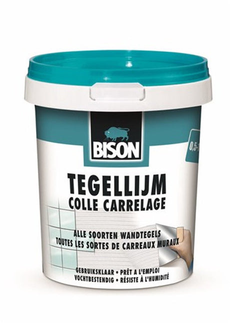 Bison Fliesenkleber Eimer 4 kg, für alle Arten von Wandfliesen, feuchtigkeitsbeständig, leicht zu verarbeiten, lösungsmittelfrei
