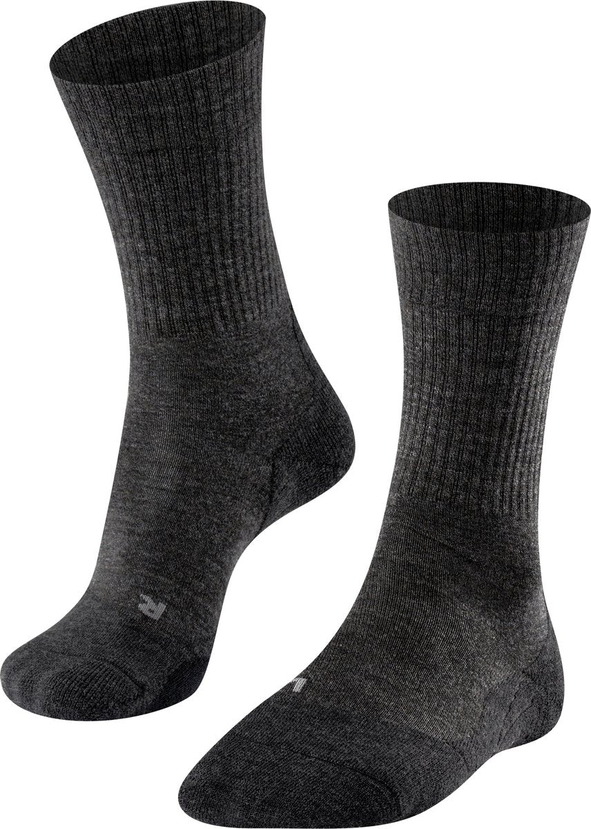 Falke TK2 Wool Anti-Blister dickes Woll-Funktionsmaterial Wandersocken Damen Grau – Größe 35-36