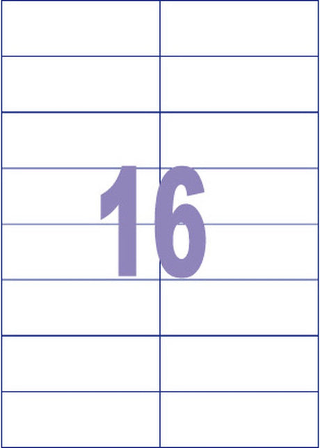 Kangaro-Etiketten – universell – Tintenstrahl-Laserkopie – 105 x 37 mm – 100 Blatt – 16 Aufkleber pro Blatt