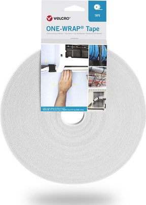 Velcro one-wrap - klittenbandrol - kabelbinder - 25 meter - 20 mm - wit