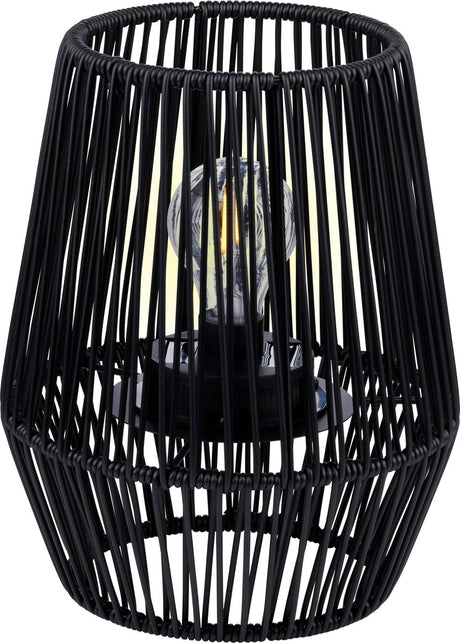 Arti casa Solar-Tischlampe schwarz – Solar-Gartenbeleuchtung – Tischlampe mit warmweißem Licht – Solarlampe mit Brenndauer bis zu 8 Stunden – IP44 wasserdicht – 20 x 20 x 25 cm – Kunststoff