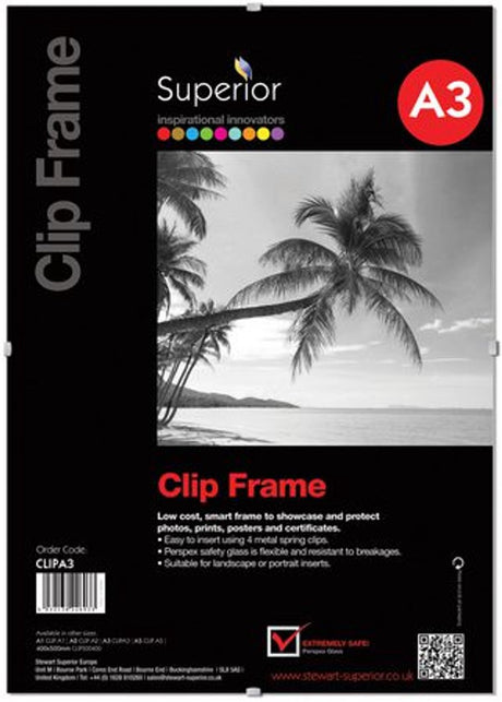 Seco Cliprahmen A3 – 29,7 x 42,0 cm – Fotorahmen – se-clip-a3