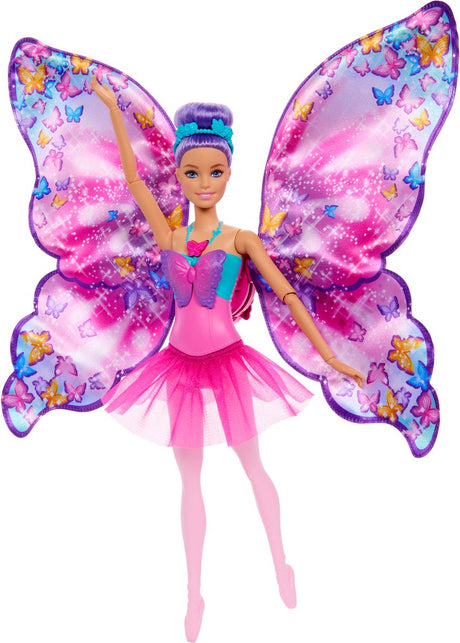 Tanzende und flatternde Barbie-Puppe – magische Schmetterlingsflügel
