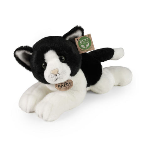 Pluche wit zwart kat 30 cm eco-vriendeli | 2 stuks