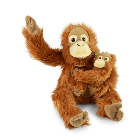 Pluche orang-oetan met jong 28 cm eco-v. | 2 stuks
