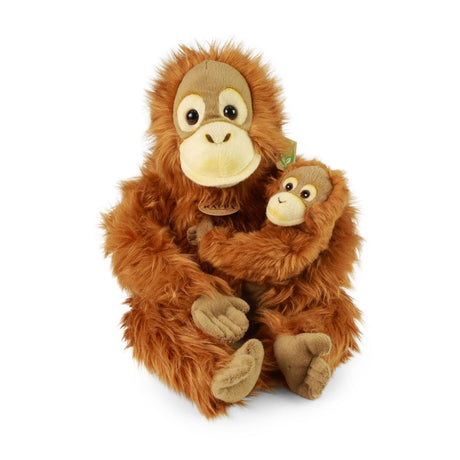 Pluche orang-oetan met jong 28 cm eco-v. | 2 stuks