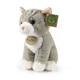 Pluche grijze kat 23 cm eco-friendly sof | 2 stuks