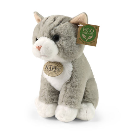 Pluche grijze kat 23 cm eco-friendly sof | 2 stuks
