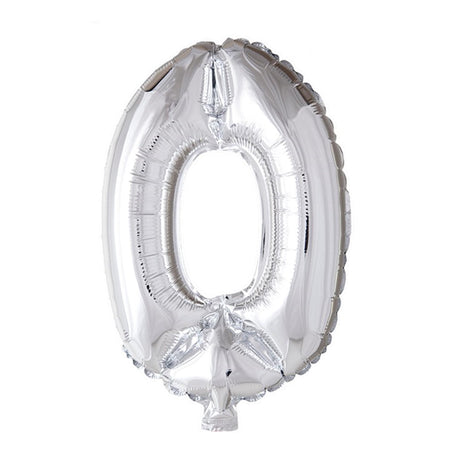 Globos Folienballon Zahl '0' silber 40cm