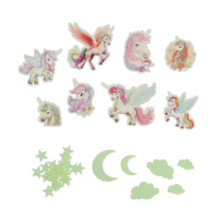 Erstaunlich cooles Einhorn-Set, das im Dunkeln leuchtet | 6 Stück