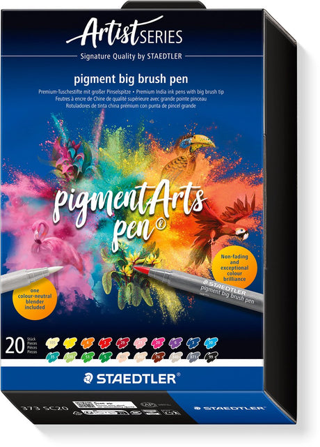 Staedtler artist series big brush brushpennen - 20 kleuren met blender