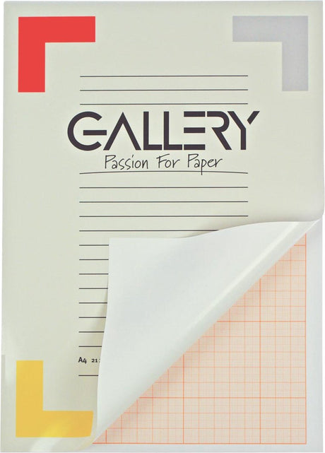 Galerie-Millimeterpapier im Format 21 x 297 cm (A4), Block mit 50 Blatt