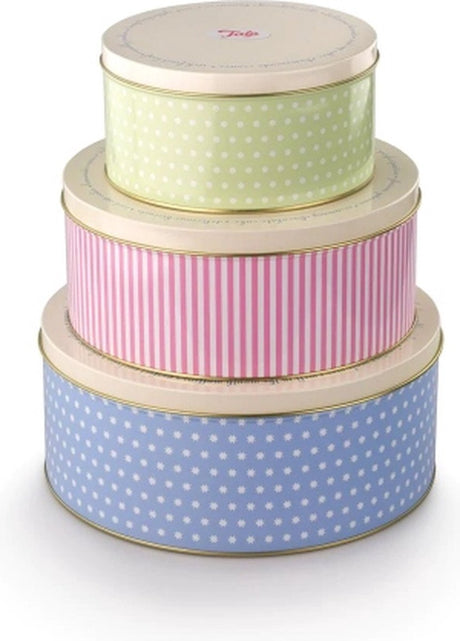 Tala Originals – Keksdosen-Set – 3 luftdichte Keksdosen – Pastell – für Kekse, Kuchen, Torten – stapelbar, langlebig – mit verschließbarem Deckel
