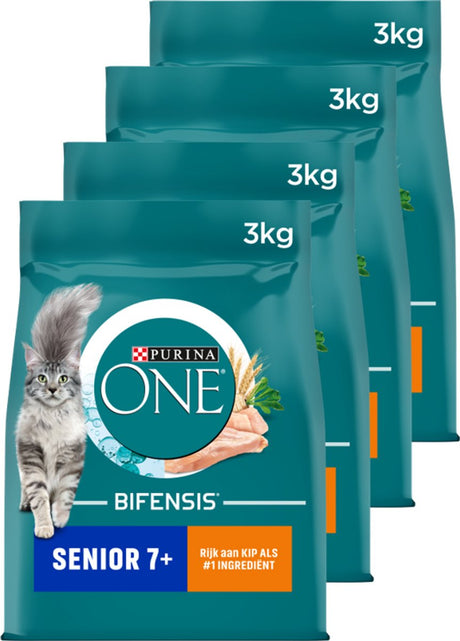 Purina One Senior – Katzenfutter – Huhn Vollkorn – 4 x 3 kg