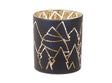 Hbx Natural Living Teelichthalter Dourdan ã˜7xh8,2cm mit Weihnachtsbäumen-Aufdruck in Schwarzgold
