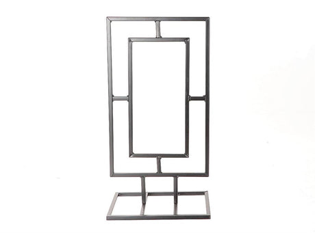Hbx natürlicher Wohnrahmen Metall Doppio Rechteck 25x20x48cm schwarzes Metall