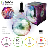 Partyspaß Lichter Discokugel 20cm LED mehrfarbig