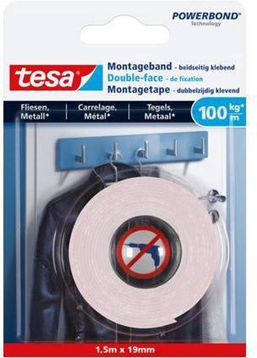 Tesa 1x Isolierbandrolle schwarz 20 m x 1,9 cm - Universalband