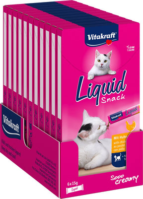 Vitakraft Flüssigsnack - Huhn - 11x6 Stück (66 Stück) 66x15 Gramm