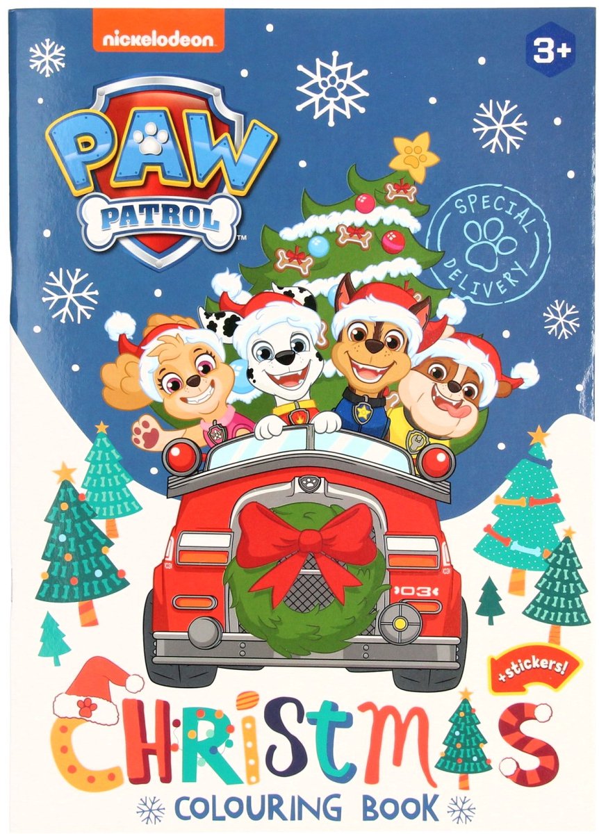 Gewinnt Holland Christmas Malbuch Paw Patrol + Aufkleber