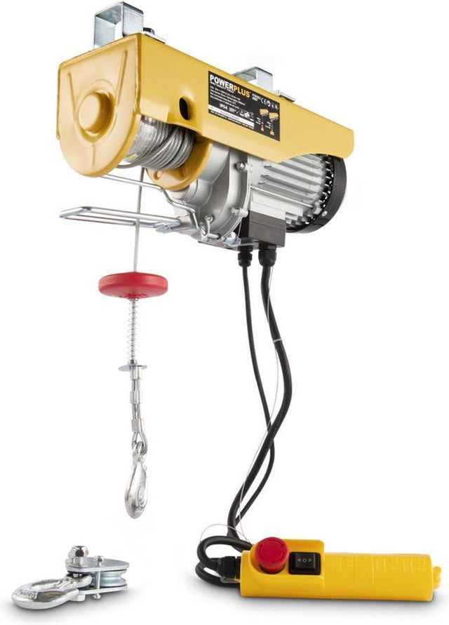 Powerplus powx903 elektrische kabeltakel - 1300w - max. 800kg - 12m stalen kabel