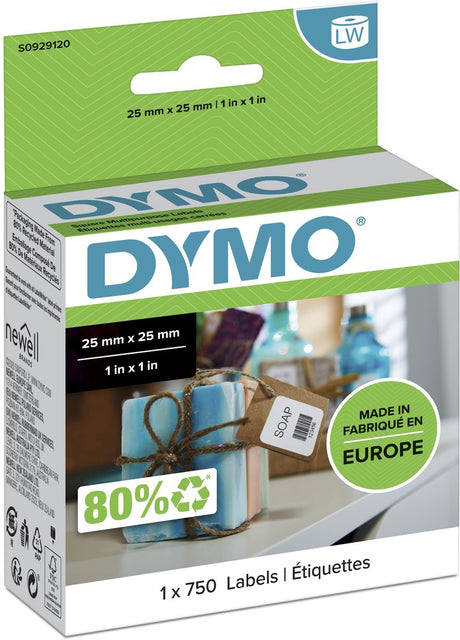 Dymo Etikettenband S0929120 weiß 750 Stück 25x25mm