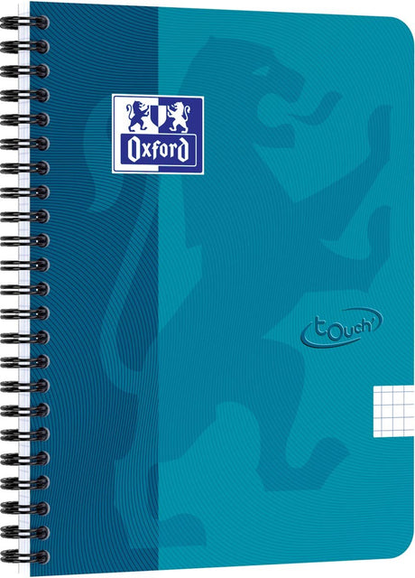 Oxford touch - schrijfblok - a5 - geruit - 140 pagina's - 90g - soft cover - aqua