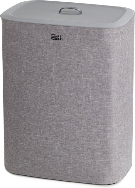 Joseph Joseph Tota Wäschekorb – 2 Fächer – Wäschesortierung – 90 Liter – Grau
